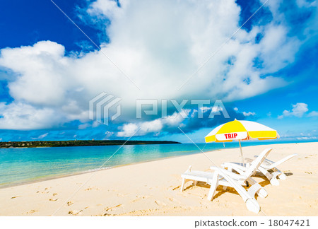 Okinawa, beach, umbrella, landscape 18047421