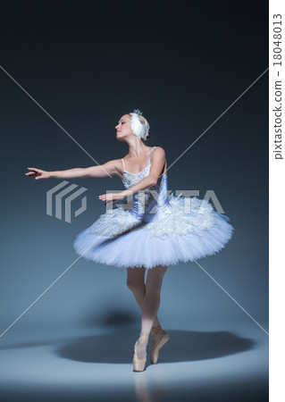 Portrait of the ballerina in ballet tatu on blue Portrait of the ballerina in ballet tatu on blue 18048013