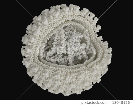 單獨的流感病毒(黑背) 單獨的流感病毒(黑背) 18048136