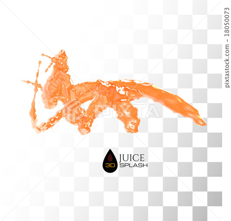 Orange 3D juice splash isolated on white Orange 3D juice splash isolated on white 18050073
