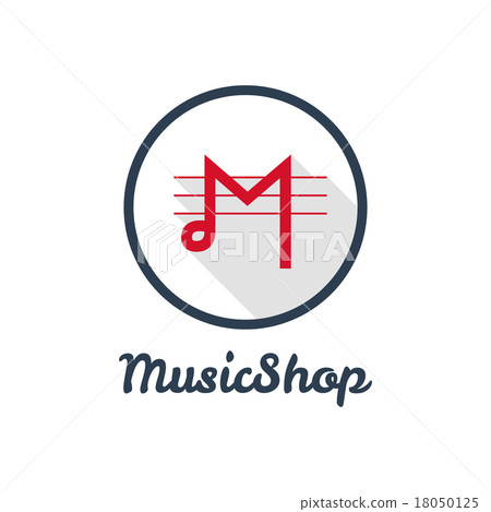 Vector flat modern minimalistic music shop or 18050125