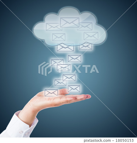 Open Palm Receiving Email Icons From The Cloud 18050153