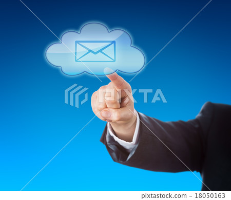 Corporate Person Touching Email In Cloud Symbol Corporate Person Touching Email In Cloud Symbol 18050163