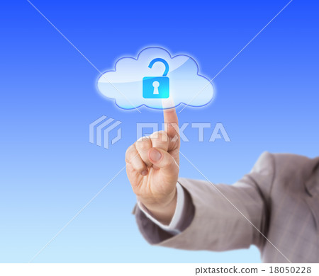 Arm Reaching To Touch Open Lock Icon In Cloud Arm Reaching To Touch Open Lock Icon In Cloud 18050228