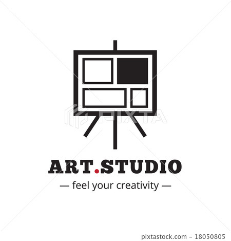 Vector minimalistic art studio logo. Easel Vector minimalistic art studio logo. Easel 18050805