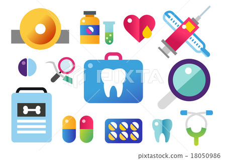 Dental vector icons set clinic logo 18050986