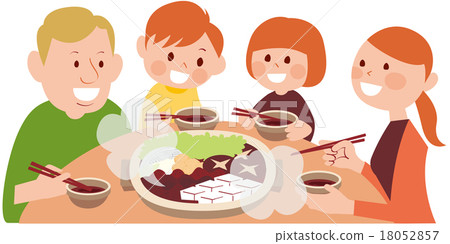 Four people with a smile surrounding the pot 18052857