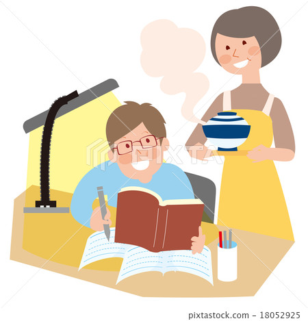母親帶晚餐給孩子們學習 母親帶晚餐給孩子們學習 18052925