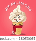 smiling cartoon on soft serve ice cream 18053065