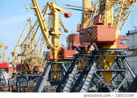 The trading seaport with cranes and ships 18053199