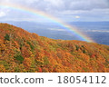 Autumn leaves and rainbow 18054112