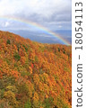 Autumn leaves and rainbow 18054113