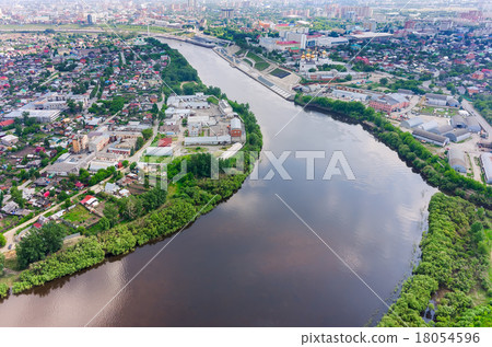 Historical district on Tura river. Tyumen. Russia 18054596