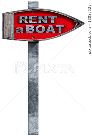 Rent a Boat - Directional Sign - Stock Illustration [18055525] - PIXTA