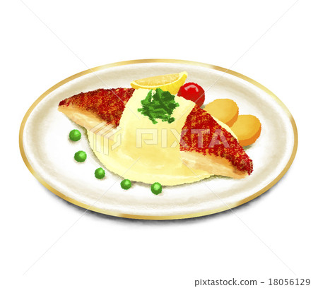 真正的法國魚的主菜 18056129