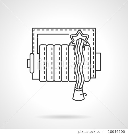 Fire hose reel thin line vector icon Fire hose reel thin line vector icon 18056200