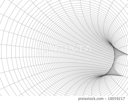 Turning tube tunnel 3d illustration, wire-frame Turning tube tunnel 3d illustration, wire-frame 18059217