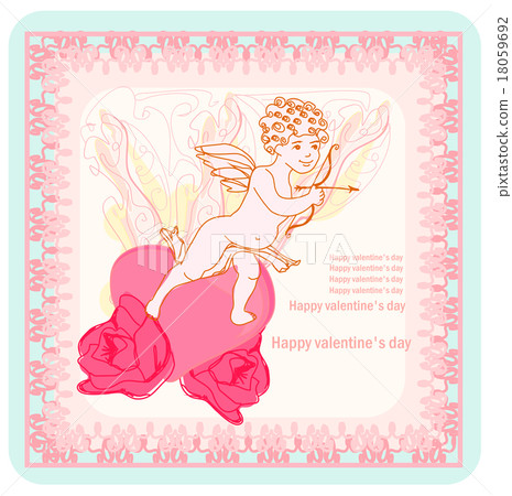 happy valentines day card with cupid happy valentines day card with cupid 18059692