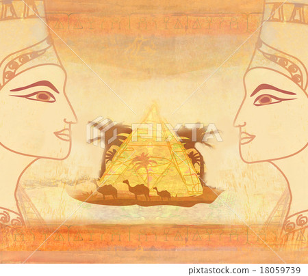 vintage card with Egyptian queen 18059739