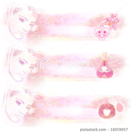 Bottle of perfume, set of banners 18059957