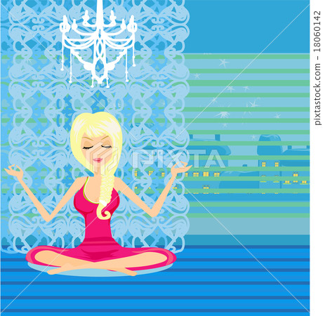 Yoga girl in lotus position 18060142