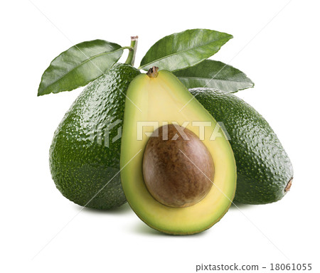 3 avocado half isolated on white background 18061055