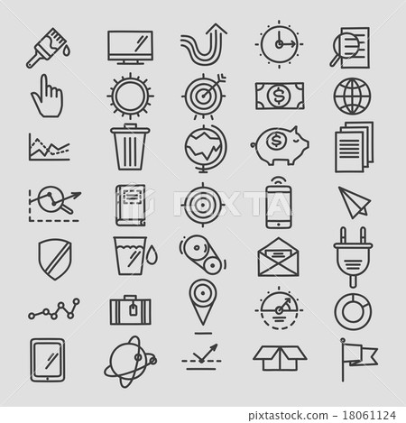 Set of linear hand drawn icons. concept business Set of linear hand drawn icons. concept business 18061124