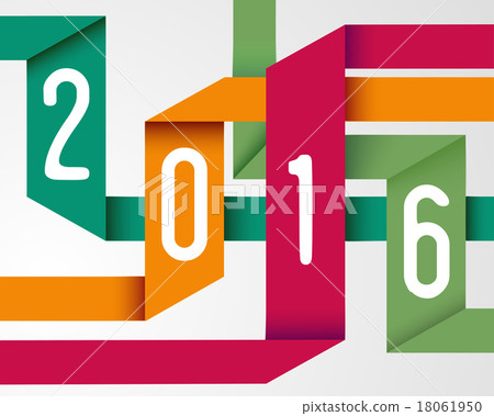 Happy new year 2016 simple origami background 18061950