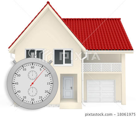 The house with red roof and stopwatch in the 18061975
