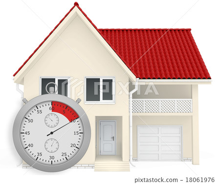 The house with red roof and stopwatch in the 18061976