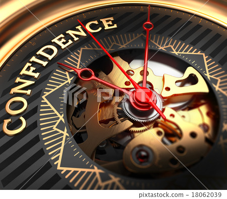 Confidence on Black-Golden Watch Face. 18062039