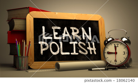 Learn Polish - Chalkboard with Hand Drawn Text. 18062140