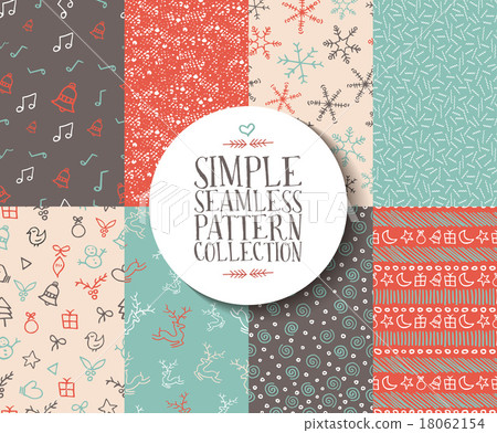 Merry christmas seamless pattern set background Merry christmas seamless pattern set background 18062154