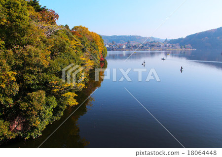 Autumn leaves of Kameyama lake (Chiba) 18064448