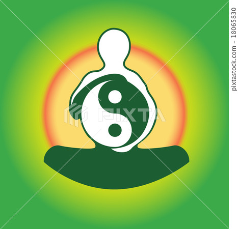 Symbol Yin Yan in hands of the person Symbol Yin Yan in hands of the person 18065830