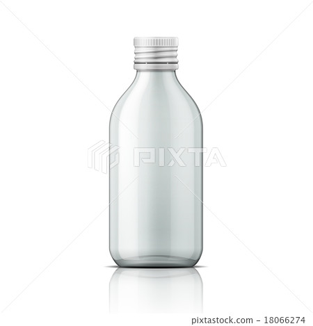 Glass medical bottle with screw cap. 18066274