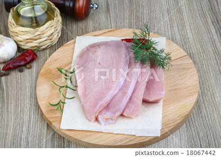 Raw turkey steak 18067442