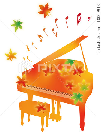 Autumn leaves and instrument piano Autumn leaves and instrument piano 18069918