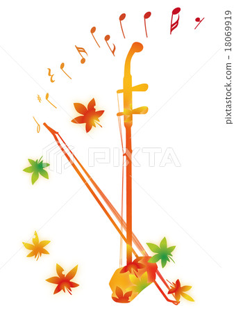 Autumn leaves and musical instrument Erhu Autumn leaves and musical instrument Erhu 18069919
