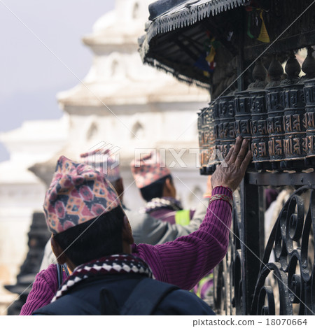 Prayer Wheels at Swayambhu, Kathmandu, Nepal Prayer Wheels at Swayambhu, Kathmandu, Nepal 18070664