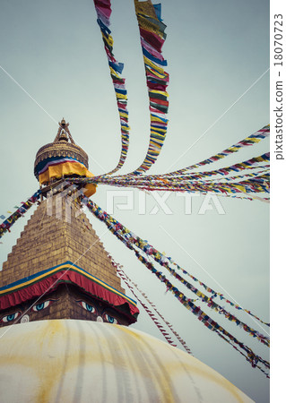 Boudhanath is a buddhist stupa in Kathmandu. 18070723