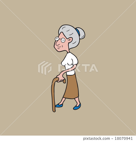 People old woman with cane 18070941
