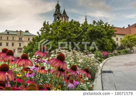 Garden in Wawel Castle, Cracow, Poland Garden in Wawel Castle, Cracow, Poland 18071579