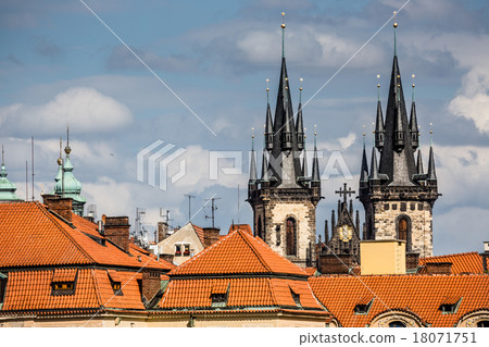 View of the Tyn Church in Prague 18071751