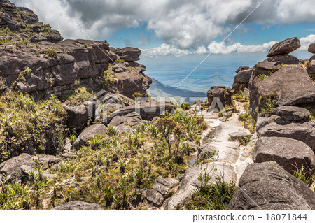 Bizarre ancient rocks of the plateau Roraima tepui 18071844