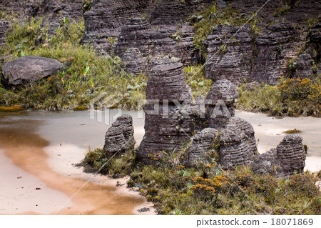 Bizarre ancient rocks of the plateau Roraima tepui 18071869