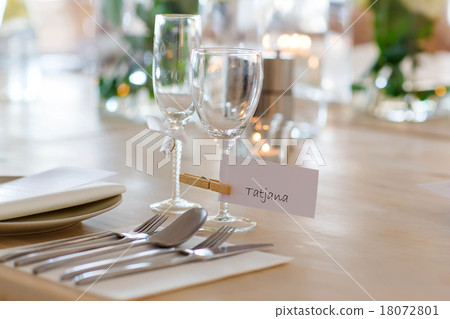 Table set in white for wedding or event party 18072801