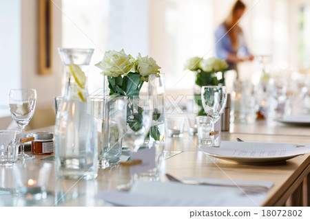 Table set in white for wedding or event party 18072802