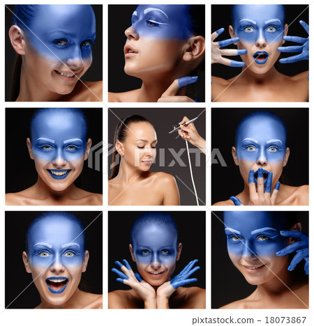 visagist making makeup l with aerograph or visagist making makeup l with aerograph or 18073867