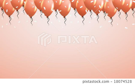 balloons on orange background - Stock Illustration [18074528] - PIXTA